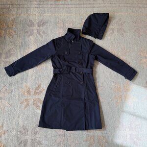 Trench Coat Raincoat Chic Stylish Urban Woman Navy Size 8 HAPPYRAINYDAYS